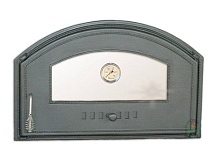 1308 Дверца правая со стеклом и термометром DCHD4T чугунная Halmat  310(460)х700 мм