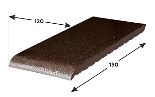 150*120*15 мм ОК15-02 коричневый глазурованный, Клинкерный подоконник, отлив - фасад дома klinker