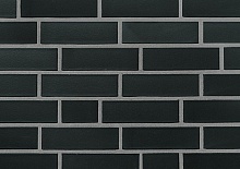 Клинкерная фасадная и интерьерная плитка облицовочная под кирпич Roben (Роббен) Faro schwarz-nuanciert гладкая NF9, 240*71*9 мм