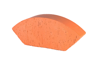 Кирпич фигурный полнотелый красный (радиальный сколотый) Lode JANKA F31 гладкий, 189*121*65 мм