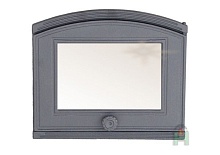 1802 Дверца со стеклом правая DP2 чугунная Halmat  280(315)х372 мм