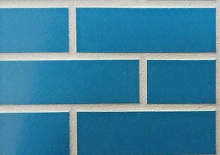 Глазурованная клинкерная фасадная плитка под кирпич ABC Hellblau 340 голубая, 240*52*10 мм